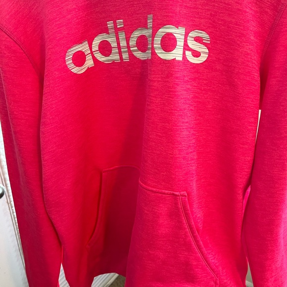 ADIDAS PRE-LOVED AUTHENTIC PINK COZY HOODIE SWEATSHIRT WITH KANGAROO POCKETS. - Picture 5 of 17